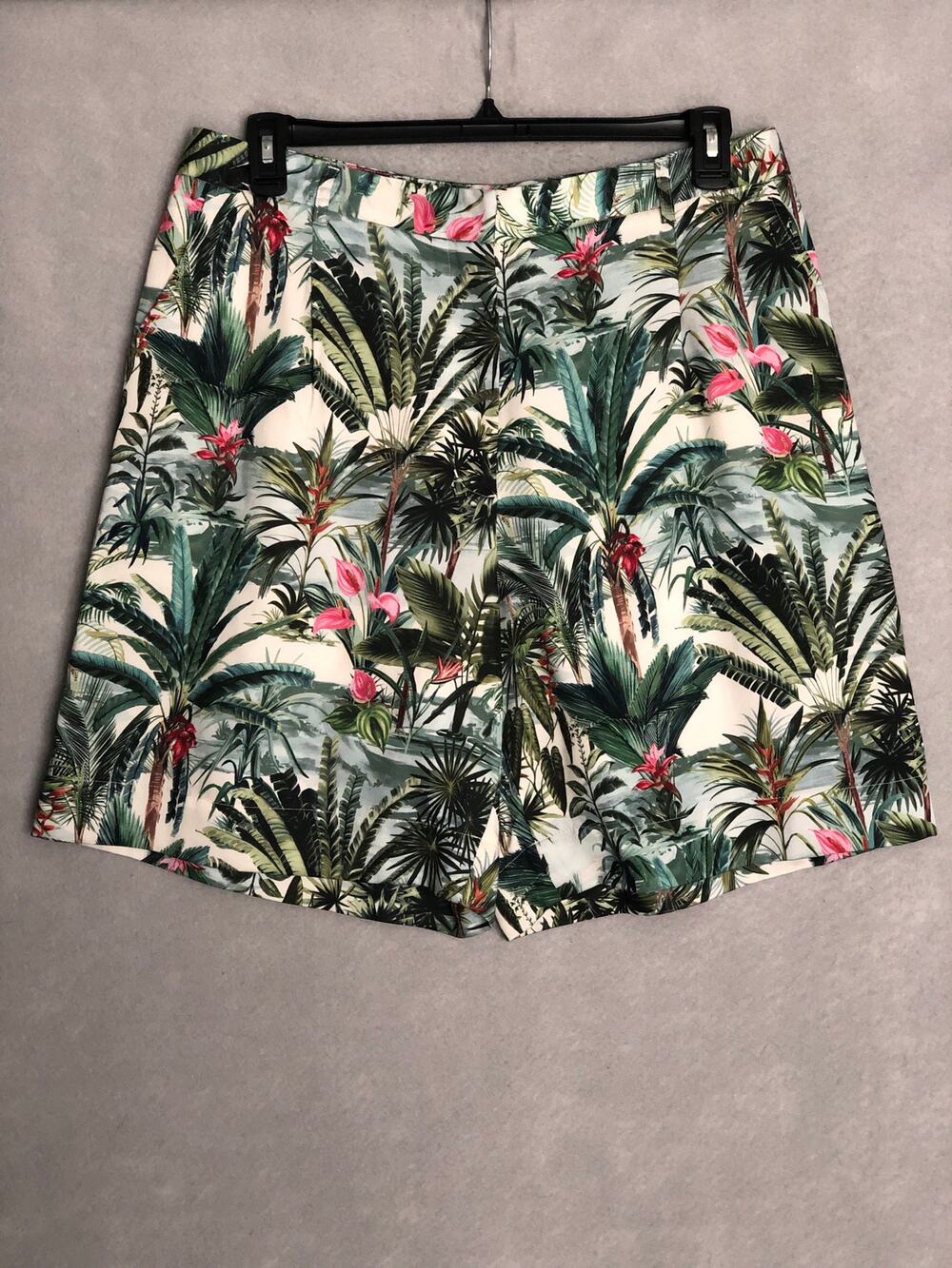 J. McLaughlin Cove Shorts High-Rise Green Multi Women's Size 12 NEW